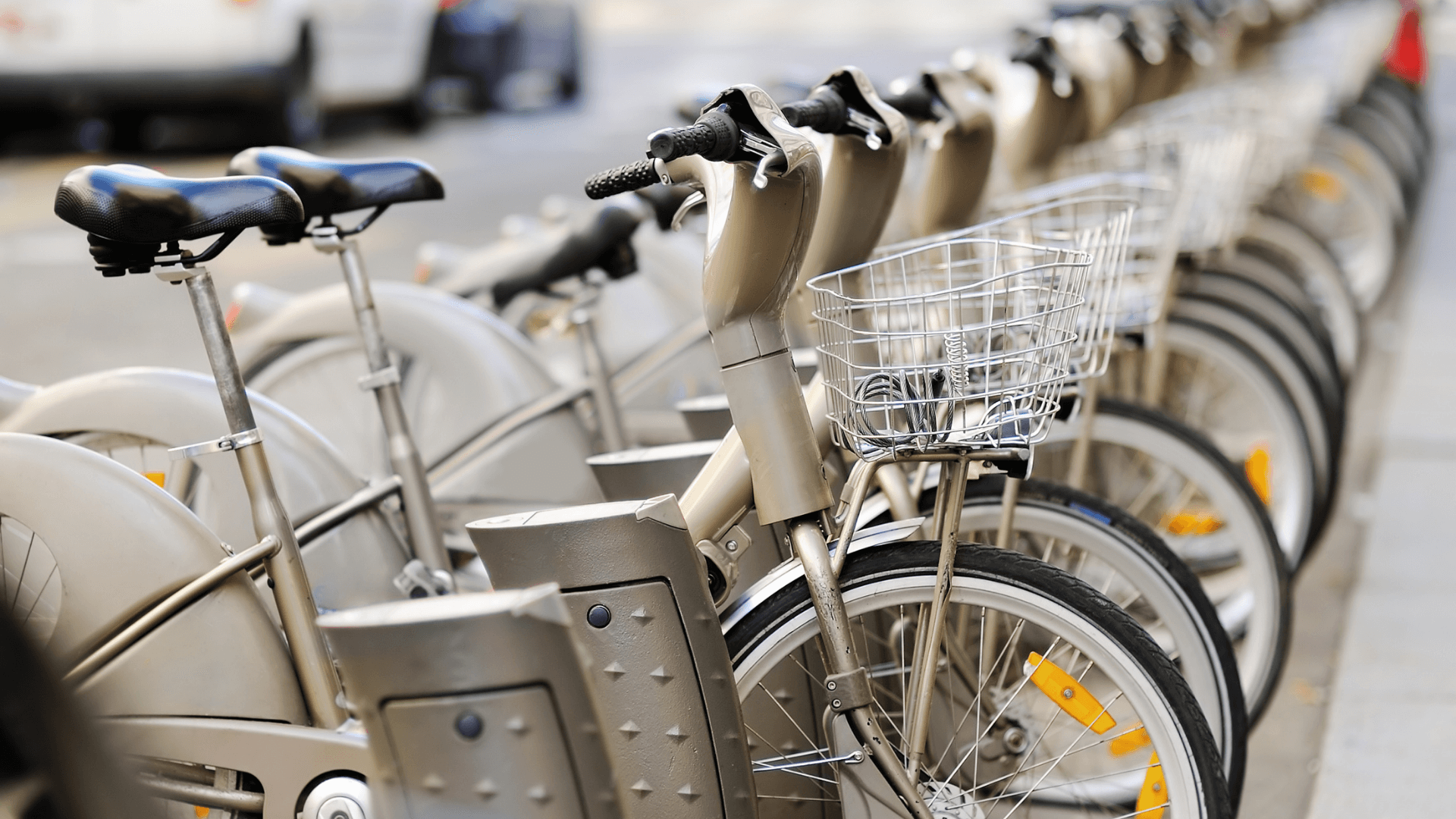 Vélo en libre service en ville
