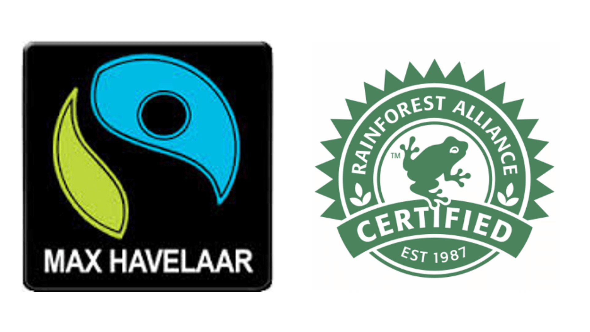 Logos des labels Max Haavelaar et RainForest