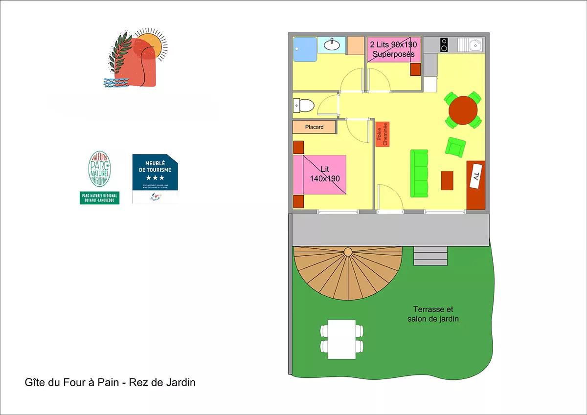 Plan du gîte du Four à Pain