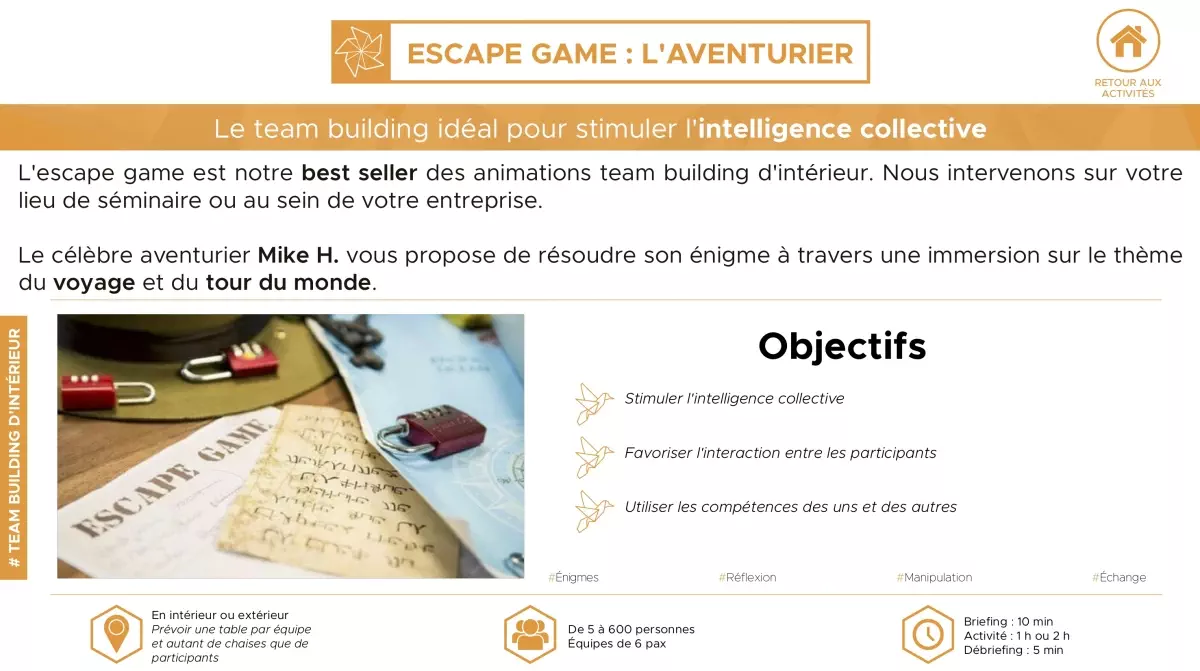 Escape game : l'Aventurier
