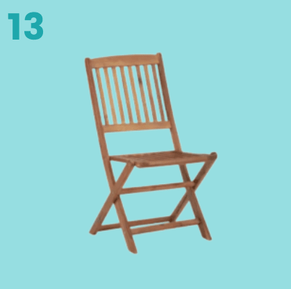 13 - Chaise pliante l 47 x l 60 x h 89 cm