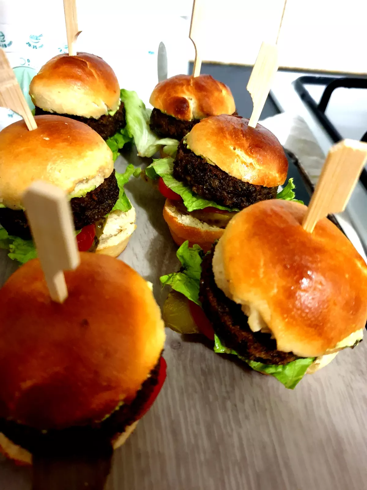 Minis burgers aux lentilles vertes