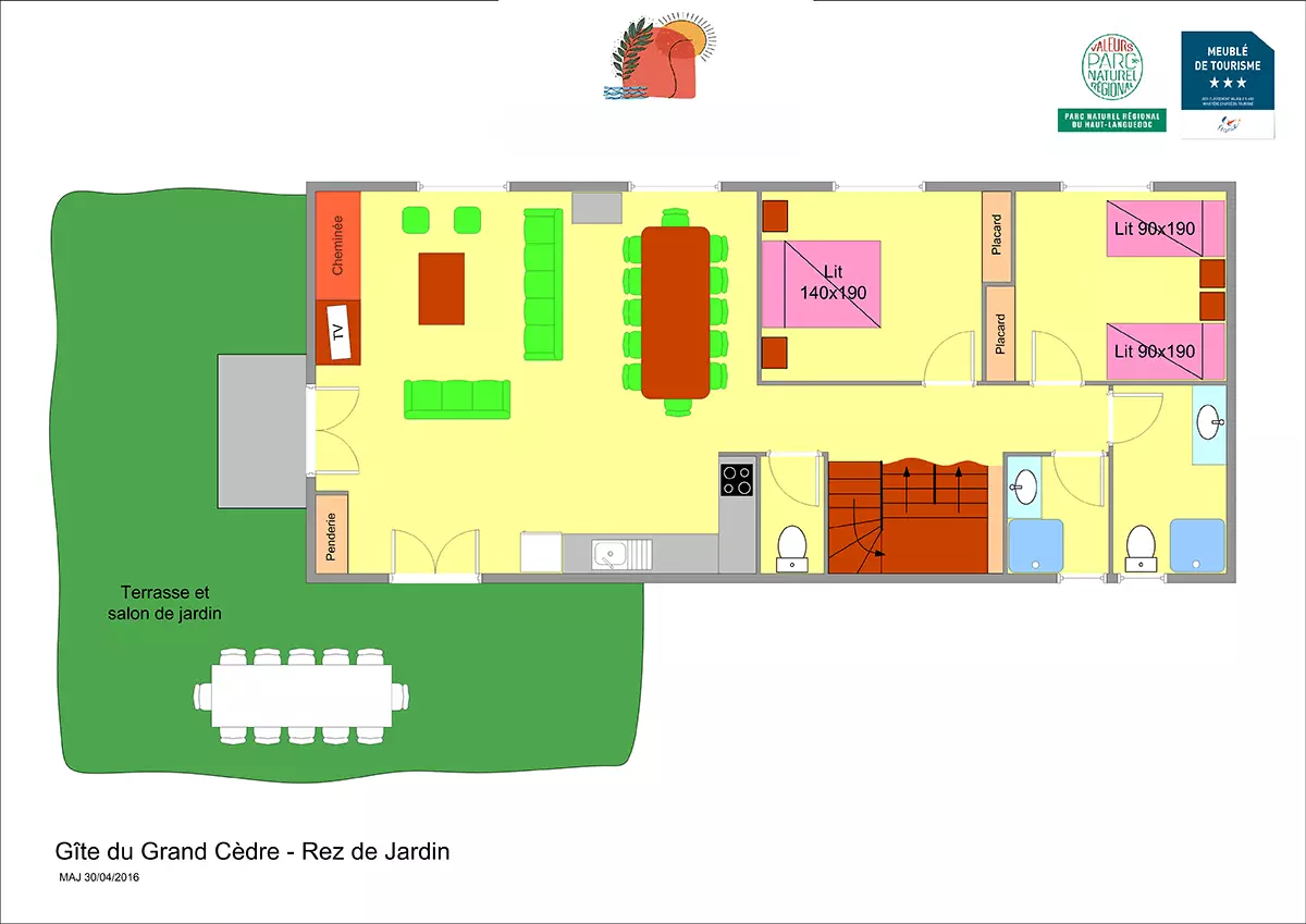 Plan du gîte Grand Cèdre