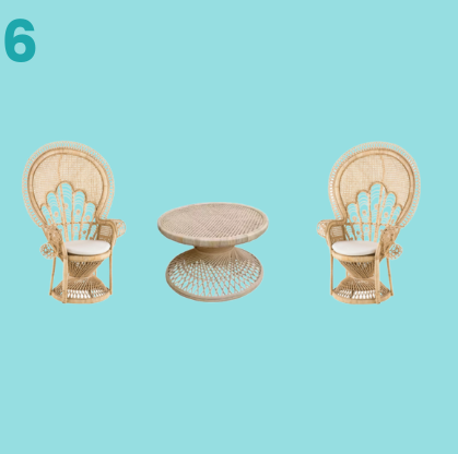6 – Salon Emmanuelle : 2 fauteuils + table