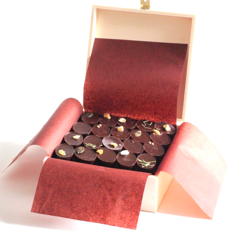 Boîte en bois de 20 chocolats