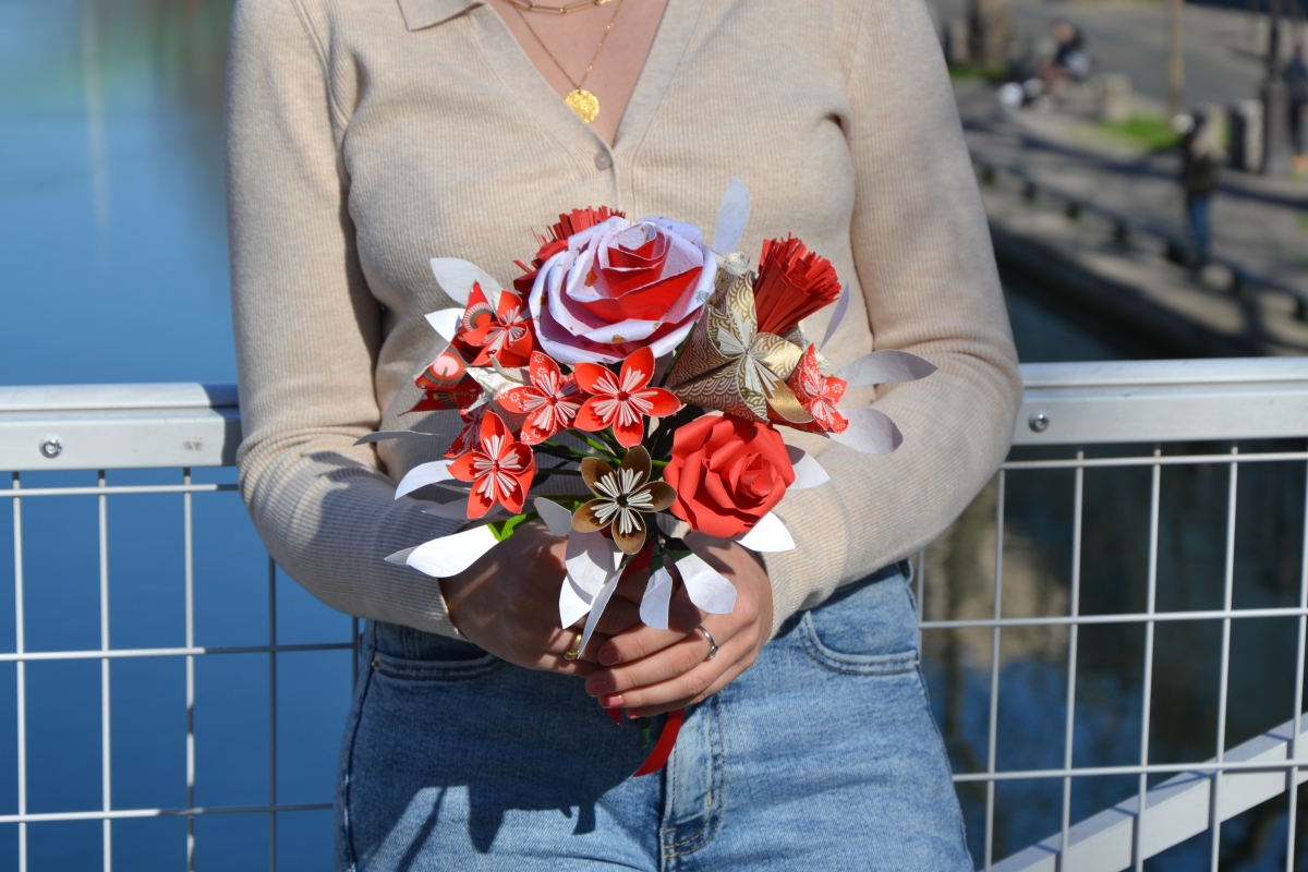 Bouquet Roxane - bouquet de fleurs en papier romantique