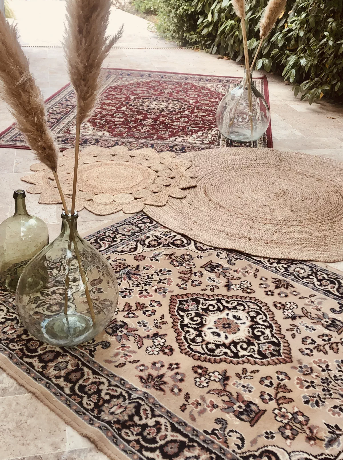 Mix tapis orientaux et tapis jute