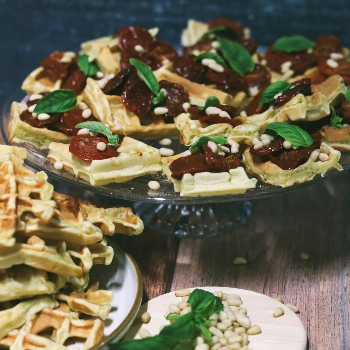 Gaufre aux tomates confites