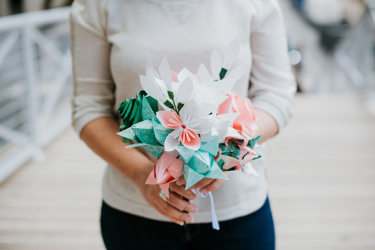 Bouquet Rosemary - bouquet de fleurs en papier dans les tons pastels
