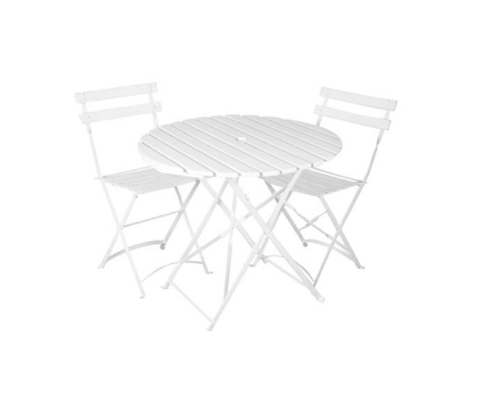 Ensemble latté blanc, 1 table & 4 chaises