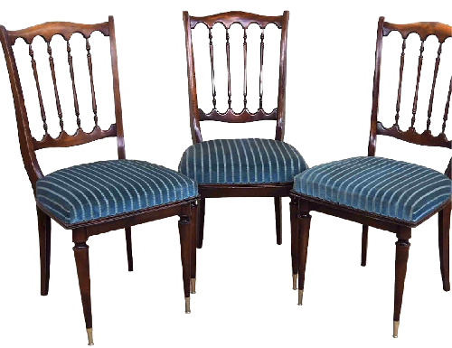 Chaise bois assise velours - 8 disponibles