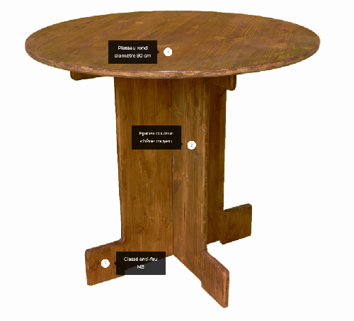 Table bistrot ronde (hauteur 72cm)