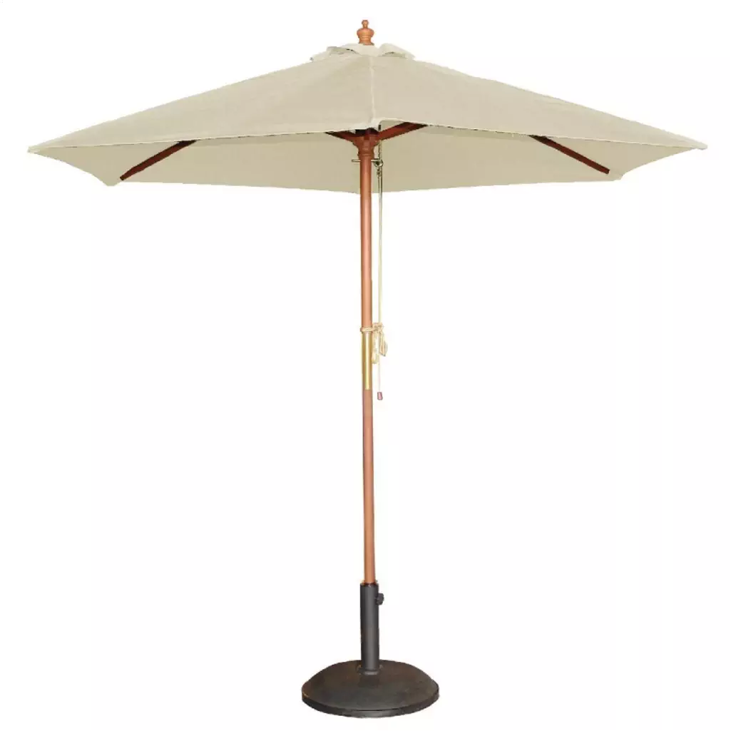Parasol écru avec pied noir (H 2,52m x diam 3m)- 6 disponibles 