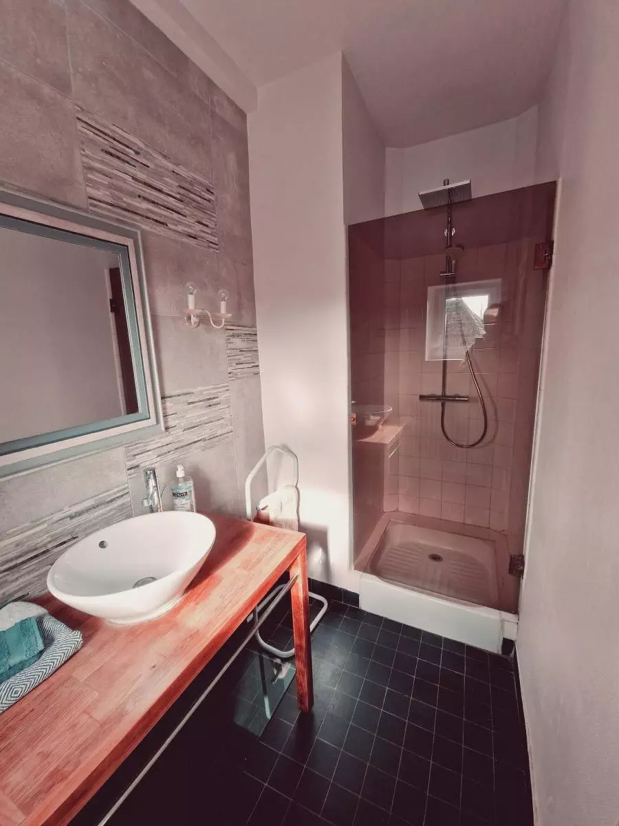 Salle de douche chambre bicolore