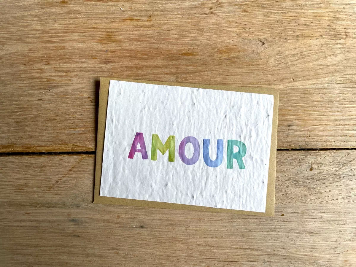 Cadeau invités carte à planter AMOUR