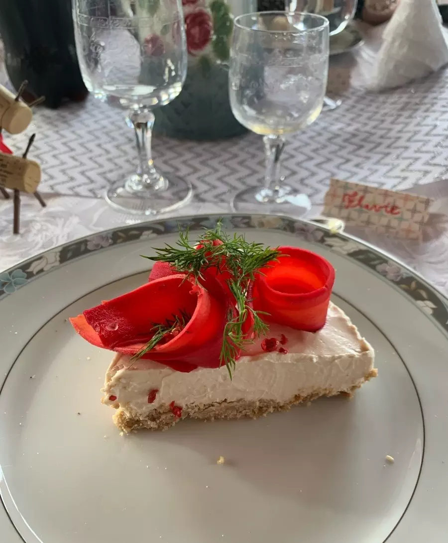 cheesecake salé et gravlax de carottes