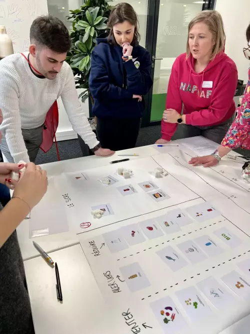 Jeu de sensibilisation à l'alimentation durable au siège de Leroy Merlin à Lezennes