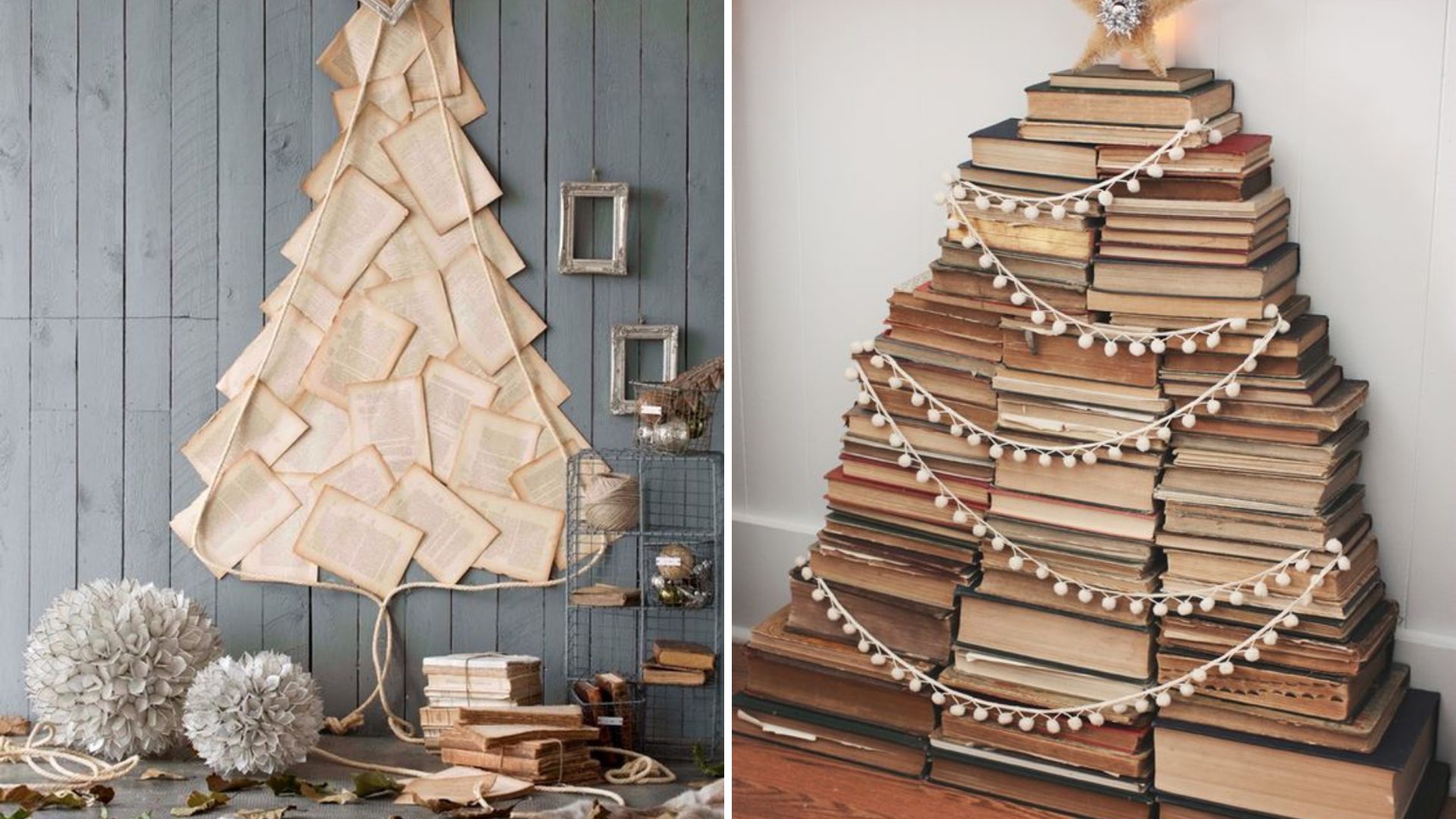 Sapin en feuilles de papier ou en livres