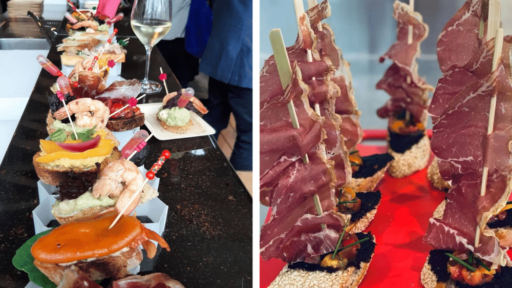 Brochettes sur des plateaux apéritifs