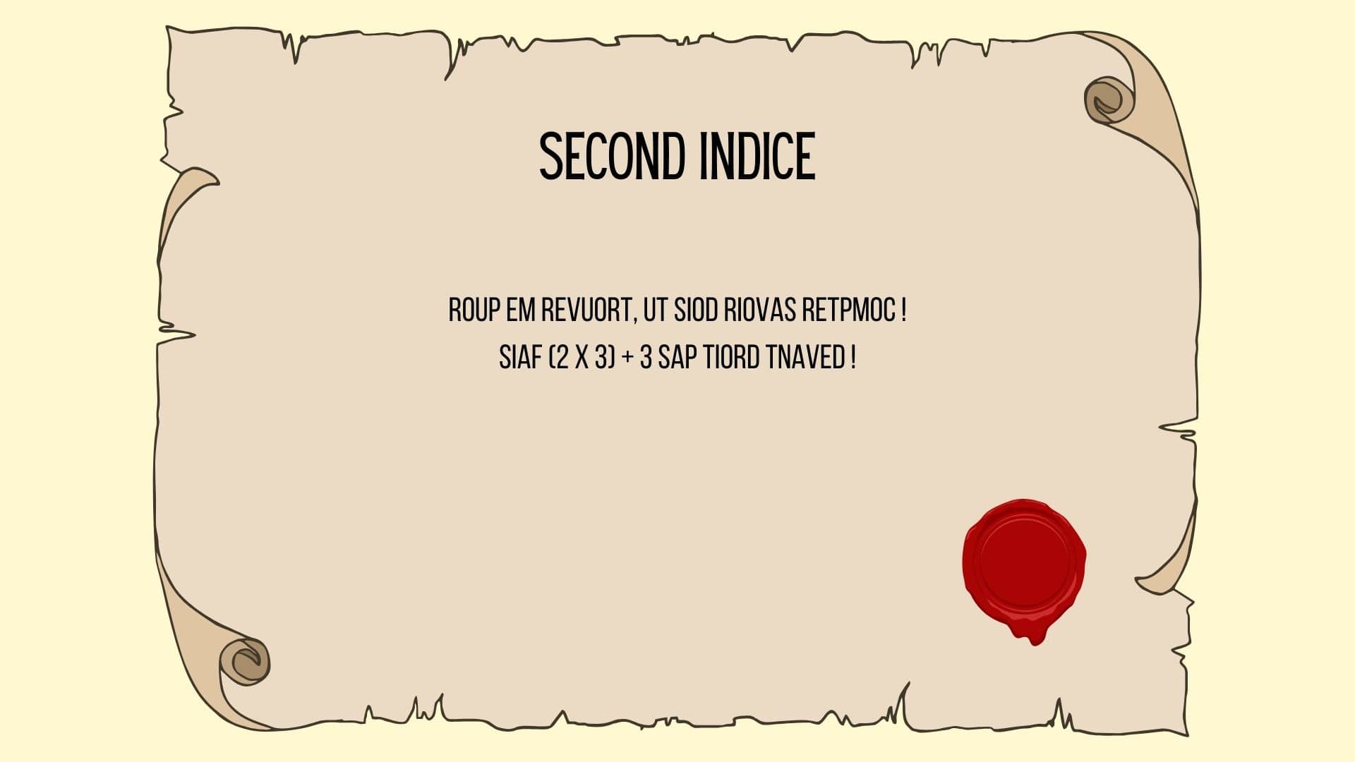 indice deux chasse aux tresors