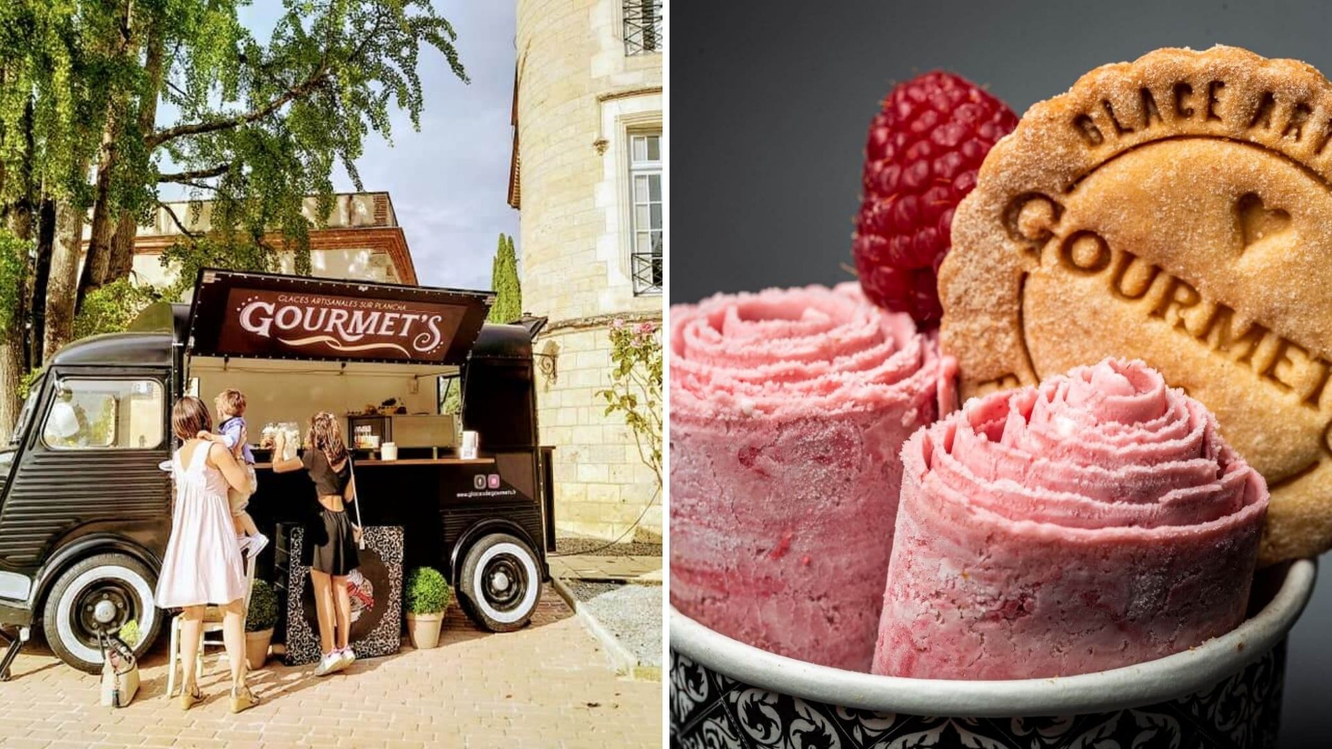 photo représentant un foodtruck et une glace artisanale : foodtrucks anniversaire entreprise bordeaux