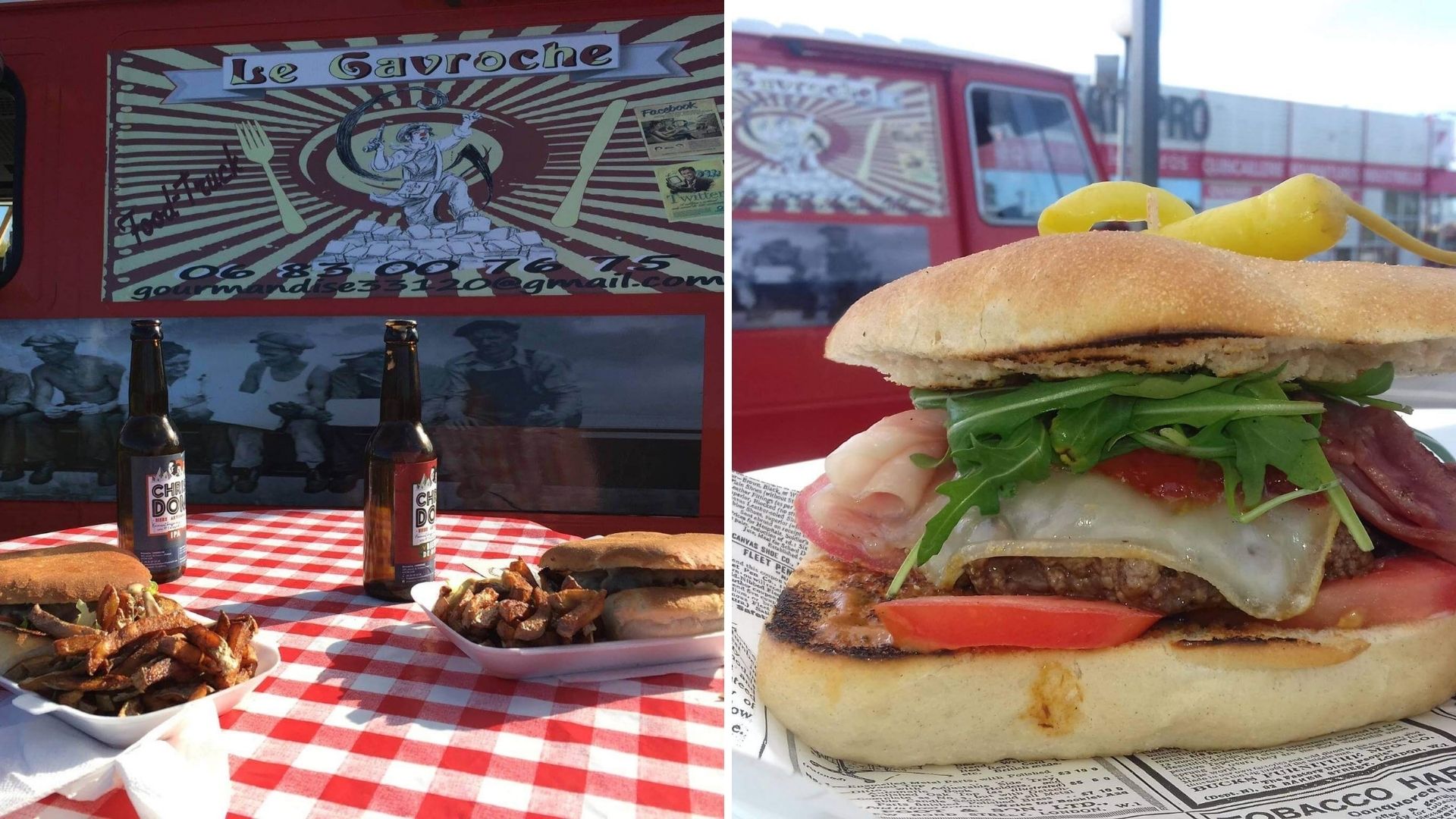 photo représenta tant un foodtruck et un burger : foodtrucks anniversaire entreprise bordeaux