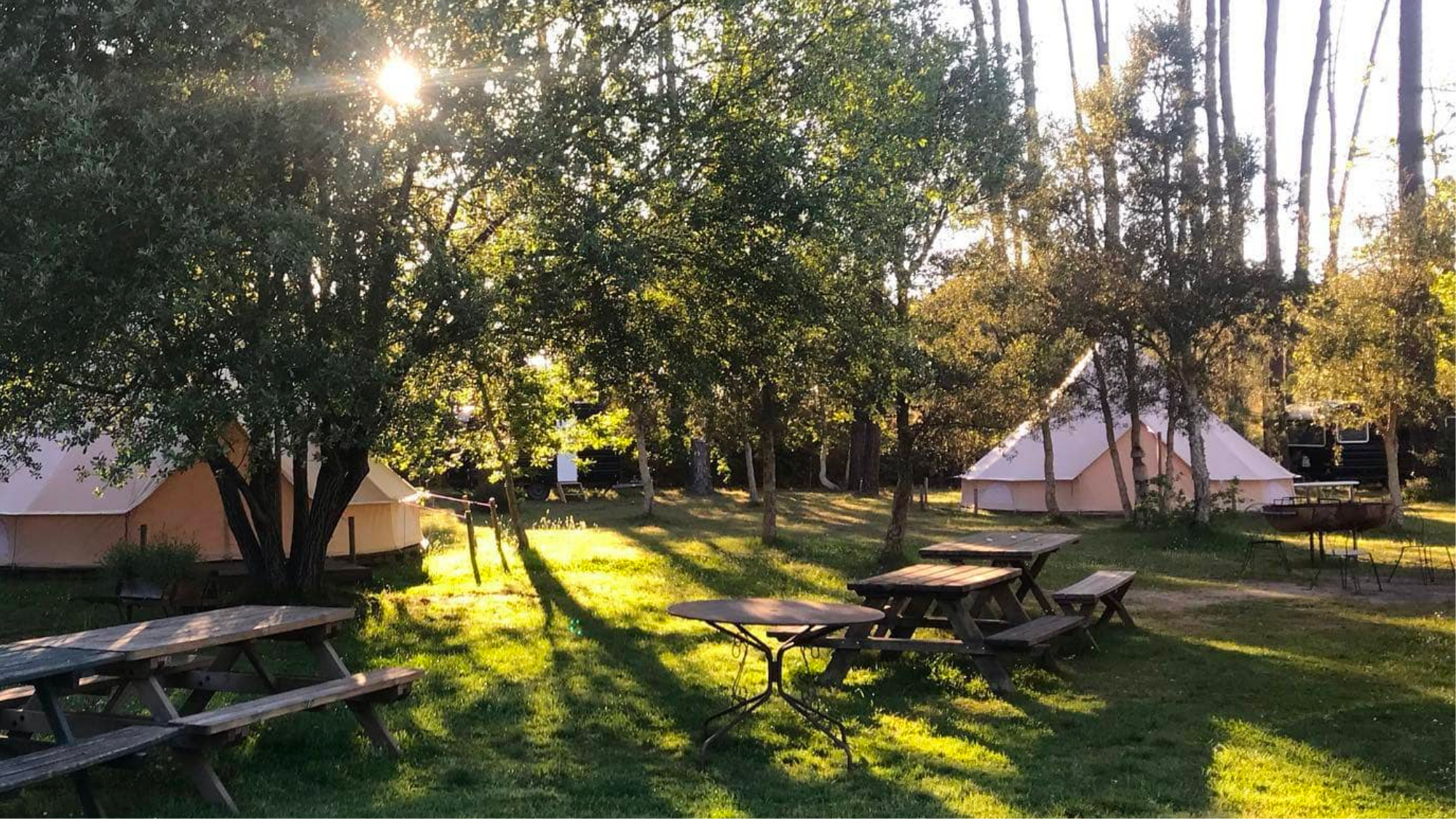 Photo de deux typis avec le soleil