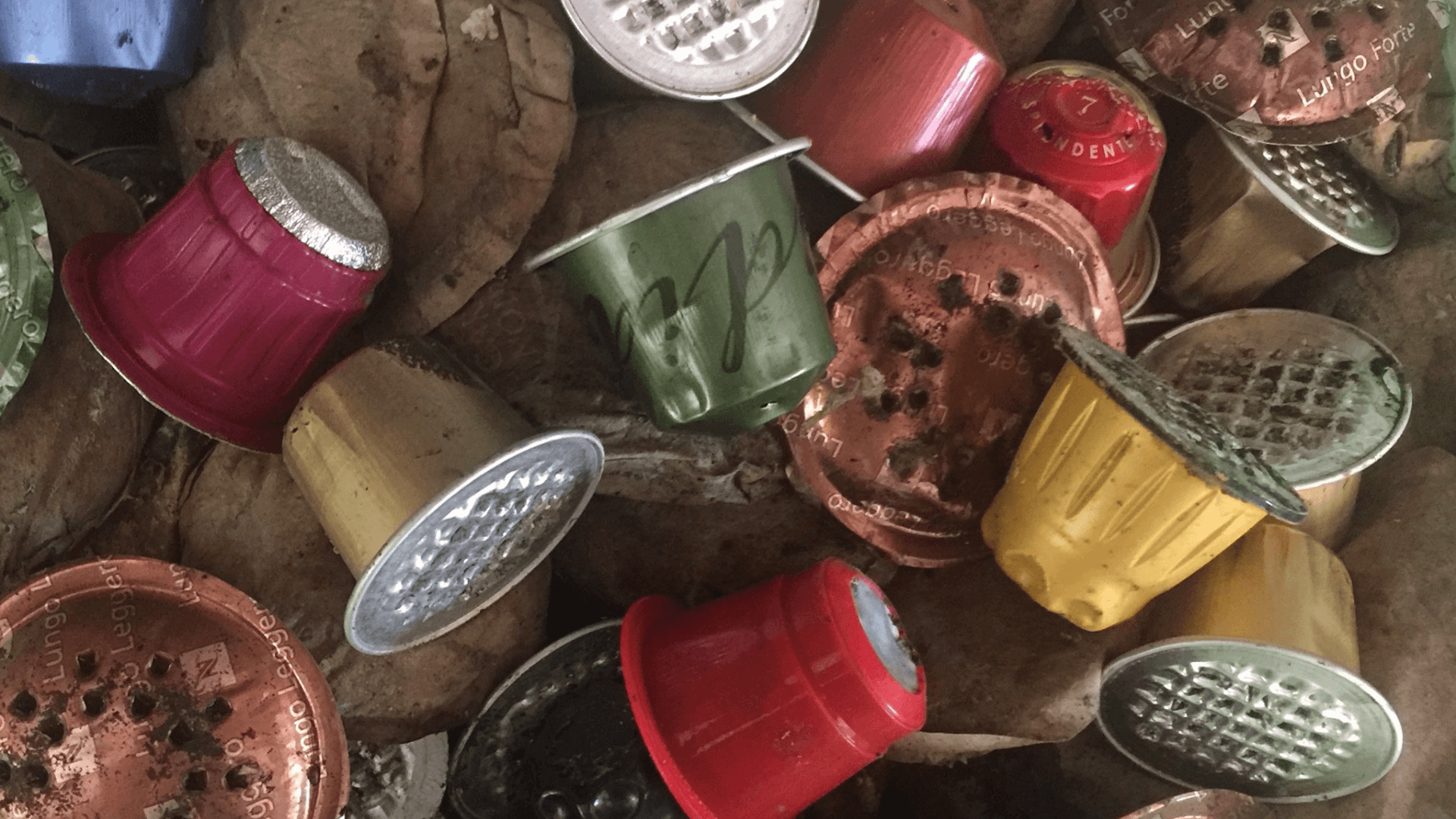 Capsules de café individuelles utilisées