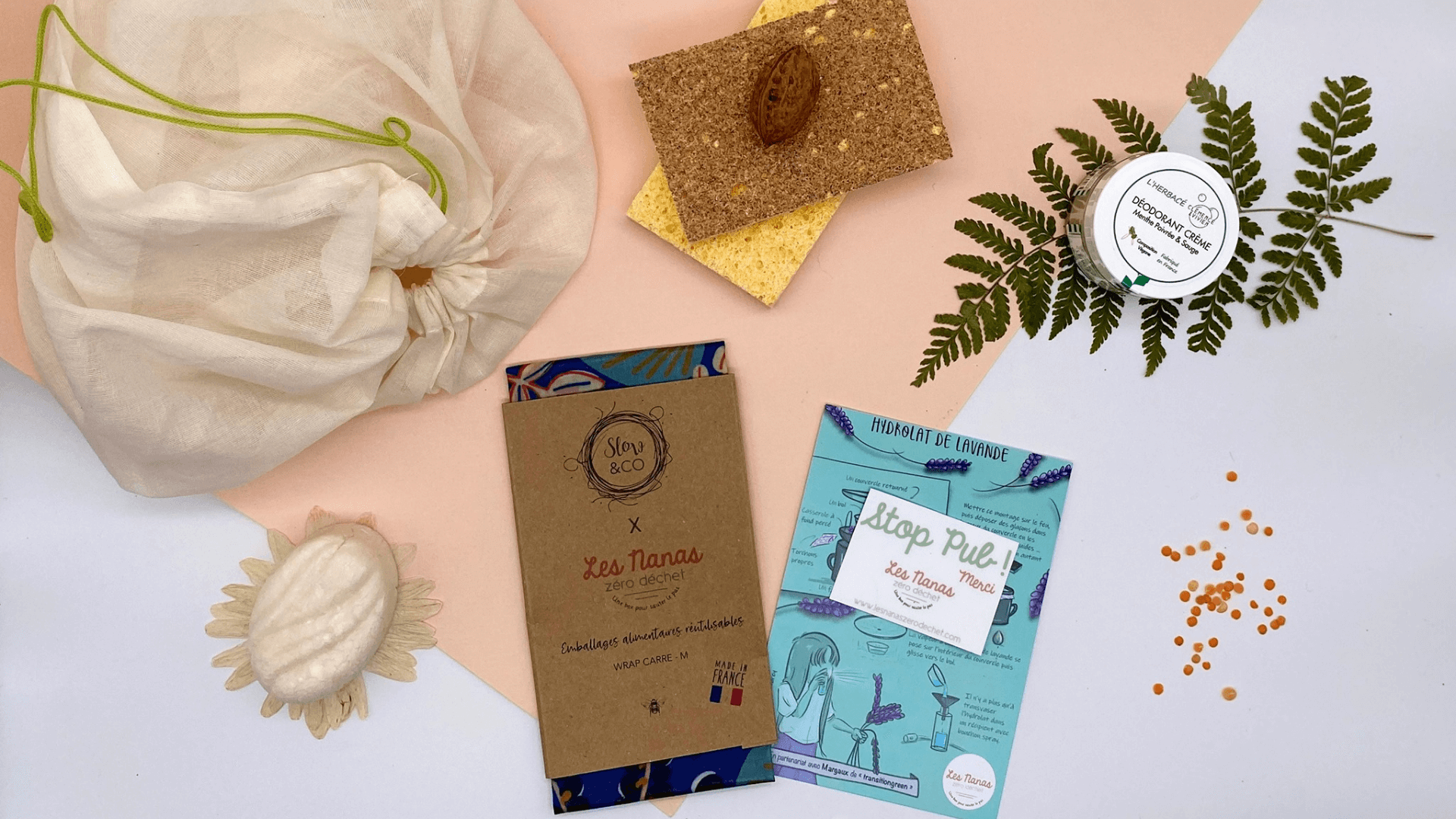 Kit zéro déchet avec savon, stop pub et sac à vrac