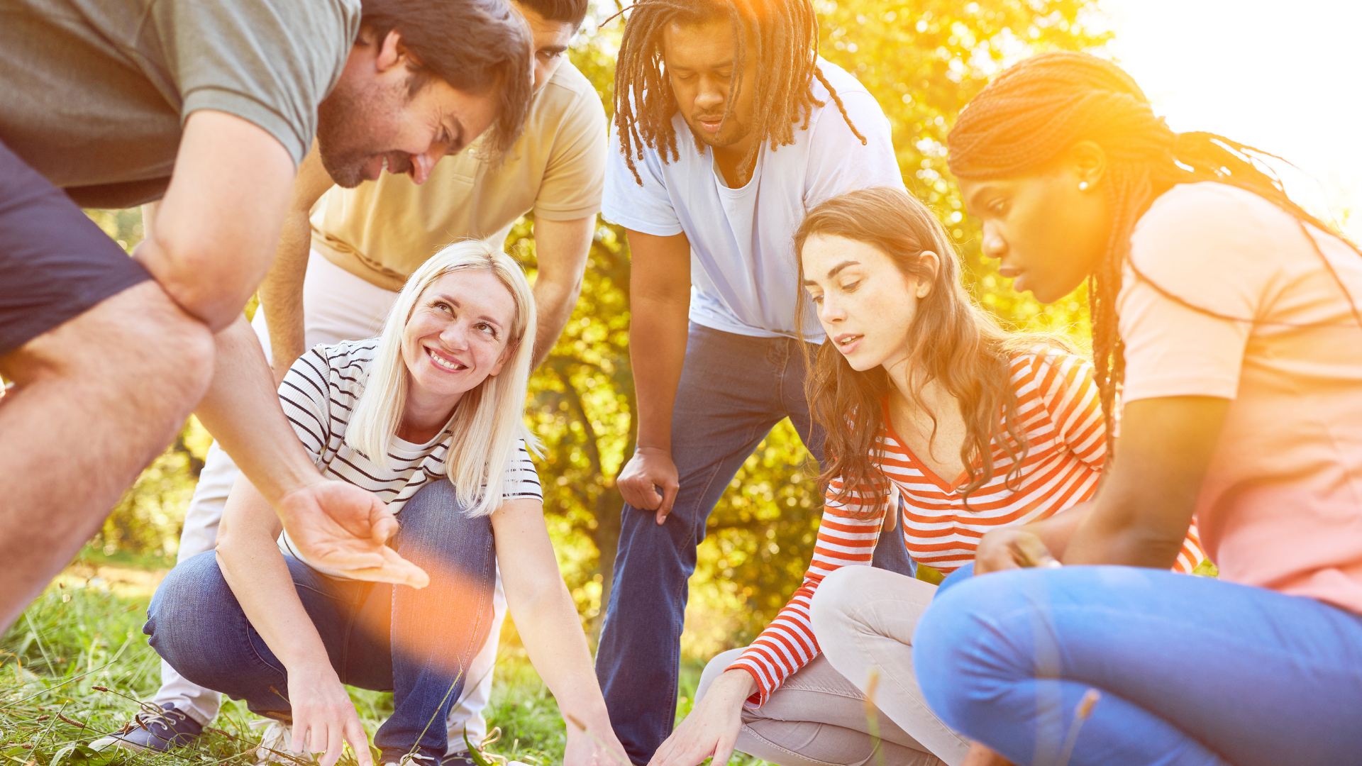 Atelier découverte de la nature entre collaborateurs pendant un séminaire