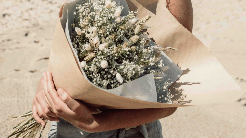 Bouquet de fleurs séchés pour mariée 