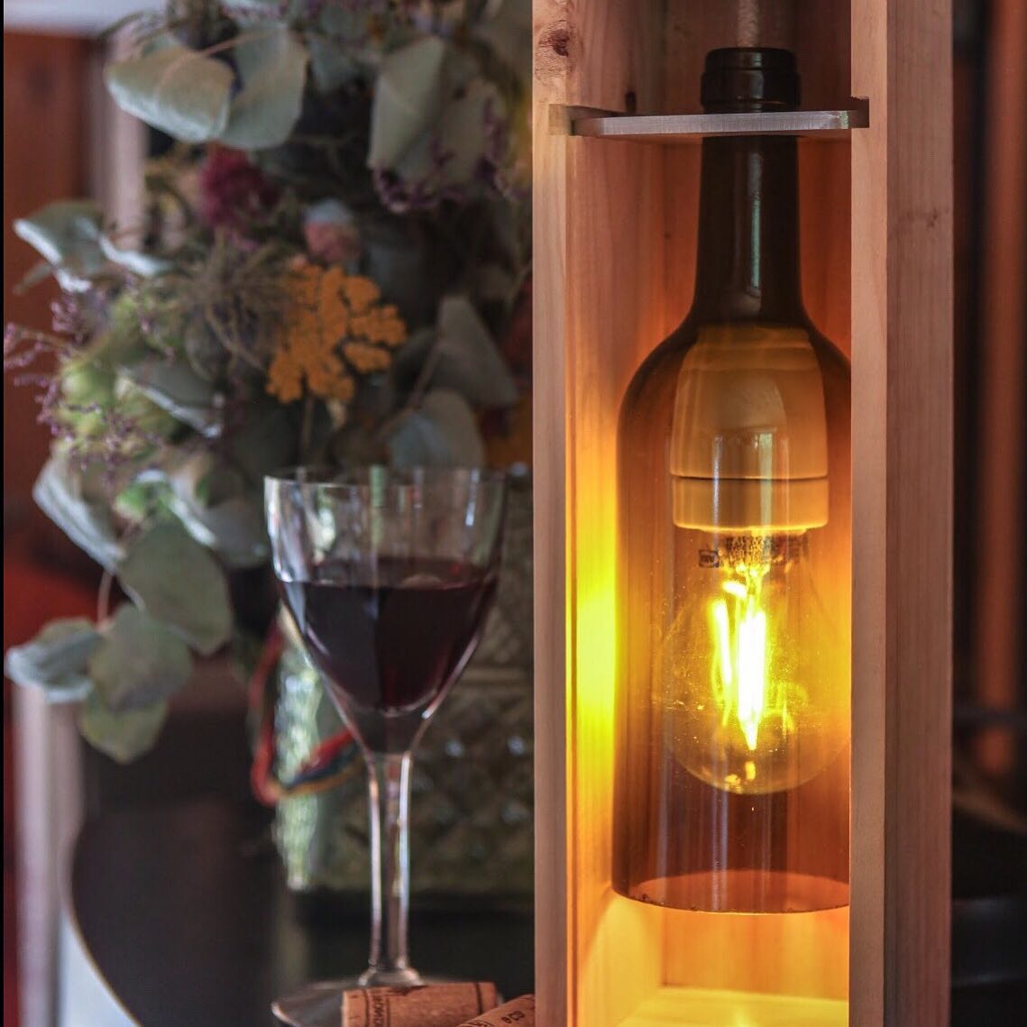 création de lampe avec bouteille faite par septembres