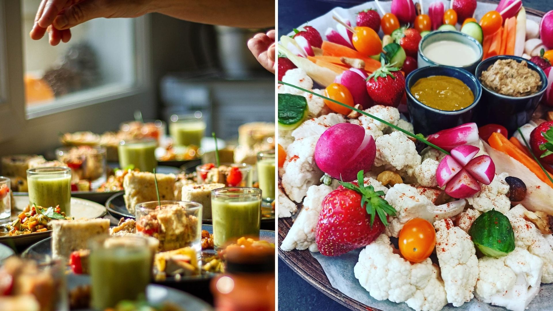 photos représentant de la nourriture végétalienne 