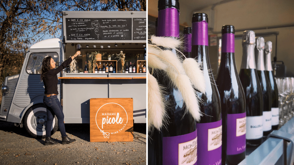 Ancien camion transformé en bar à vin