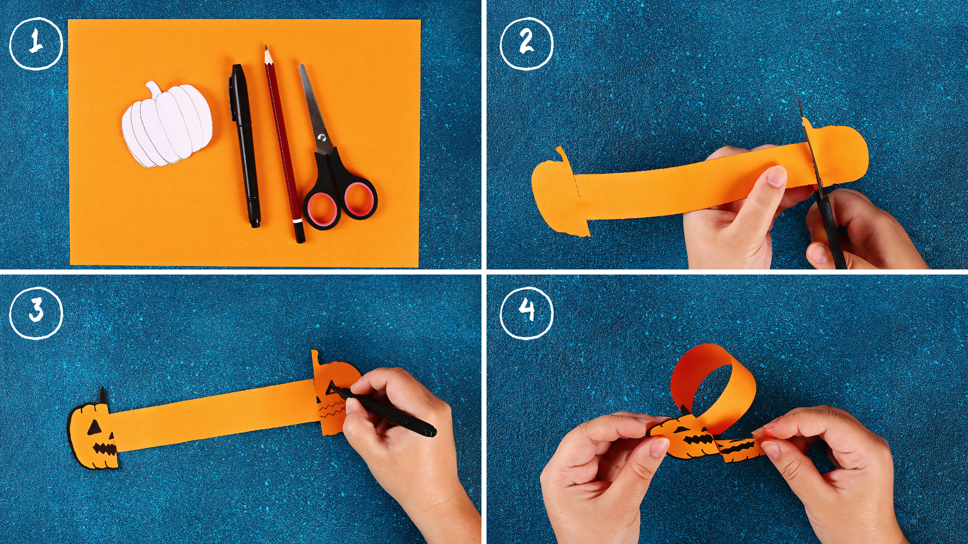 carte DIY Halloween en forme de citrouille