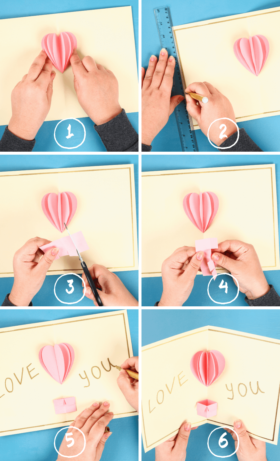 Tutoriel carte romantique avec coeur 3D